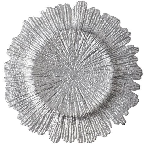 10 Strawberry Street Sps340 13 3 4 Sponge Silver Glass Charger Plate 12 Pack