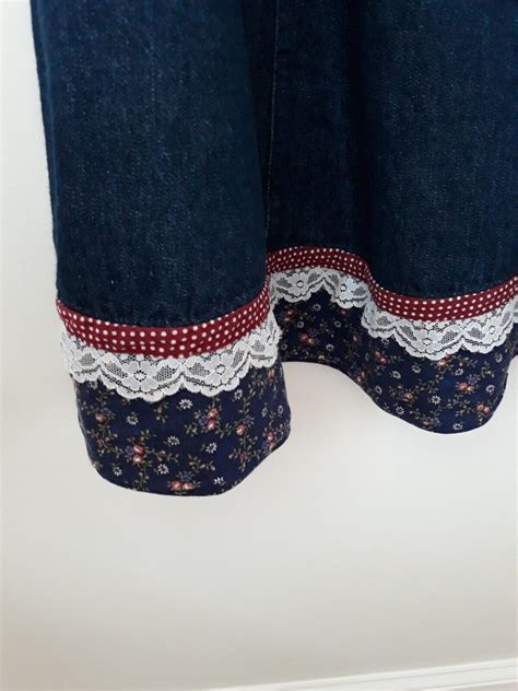 VTG 1970s Gunne Sax Calico Denim Prairie Peasant Cot Gem