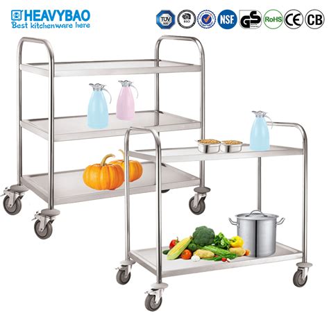 Heavybao Multi Style Stainless Steel Food Service Trolley For Hotel