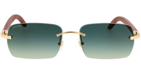 Cartier Ct0009cs Sunglasses In Green For Men Lyst