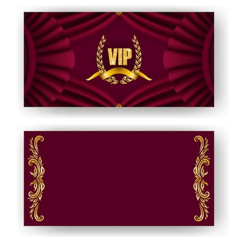 Conjunto De Tarjeta Vip Invitaci N Con Corona De Laurel Vector Premium