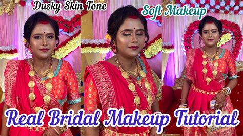 Real Reception Bride Makeup Tutorial Long Lasting Dusky Skin Tone