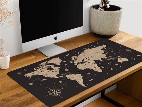 World Map Desk Mat XXL Historical World Map Mousepad Extra Etsy