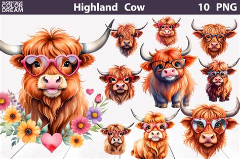 Highland Cow Clipart Graphic by WatercolorColorDream · Creative Fabrica