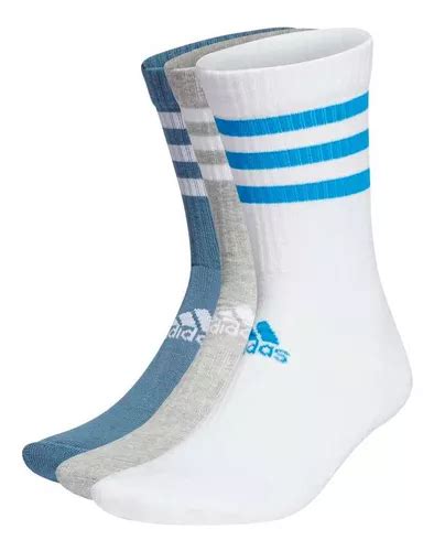 Kit Meia Adidas Cano Alto Cushioned Listras 3 Pares He4993