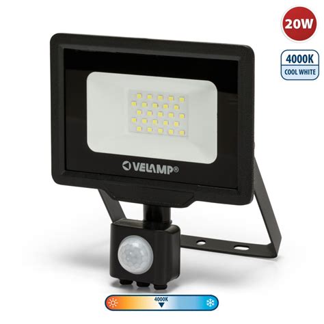 Padlight Projecteur Led Smd W Ip Noir K Avec D Tecteur De