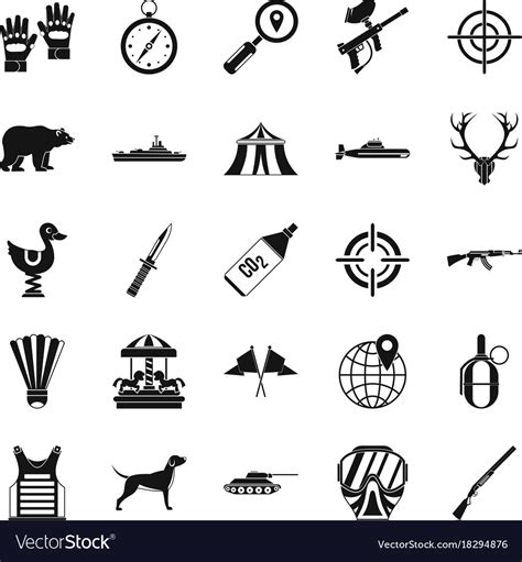 Purpose Icons Set Simple Style Royalty Free Vector Image