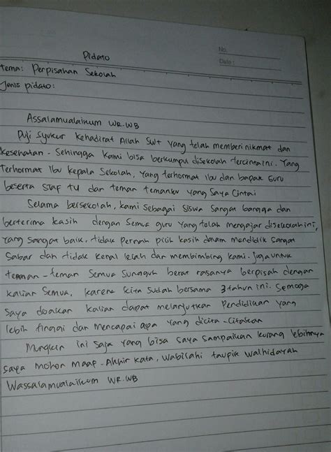 Pidato Perpisahan Kelas 11