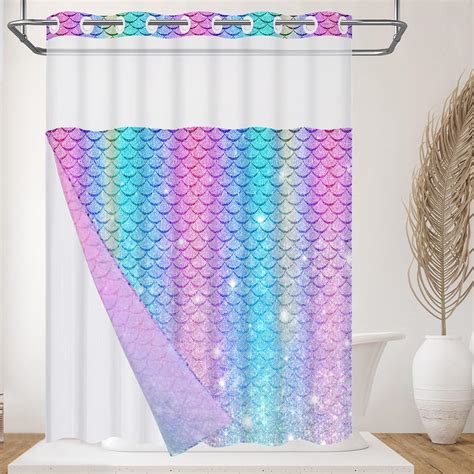 Mohome Beautiful Girls Top Pink Aqua Moroccan Trellis Shower Curtain