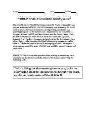 Wwii Dbq Doc Name Date Period World War Ii Document Based