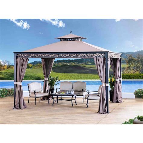 Sunjoy 10 Ft W X 12 Ft D Metal Permanent Gazebo And Reviews Wayfair