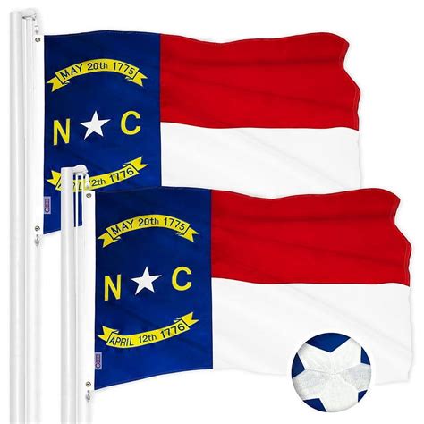 G128 2 Pack North Carolina State Flag 2x3 Ft Toughweave Series