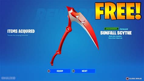 How To Get Sunfall Scythe Pickaxe Now Free In Fortnite Free Sunfall