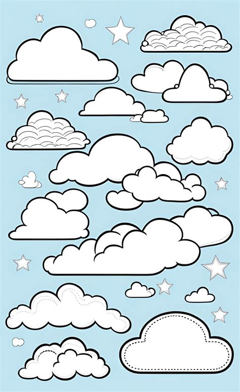 Simple Cloud Shapes coloring pages for kids – EĞİTİM KÜLTÜR