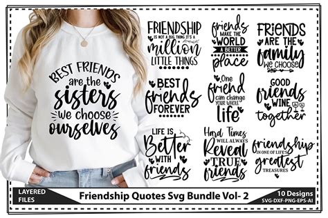 Friendship Quotes Svg Bundle Vol 2 Graphic By Craft Store Creative