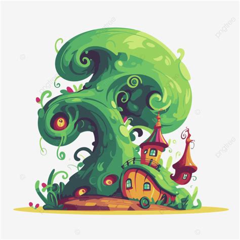 árbol De Whoville Vector PNG Pegatina Clipart Pequeño árbol De