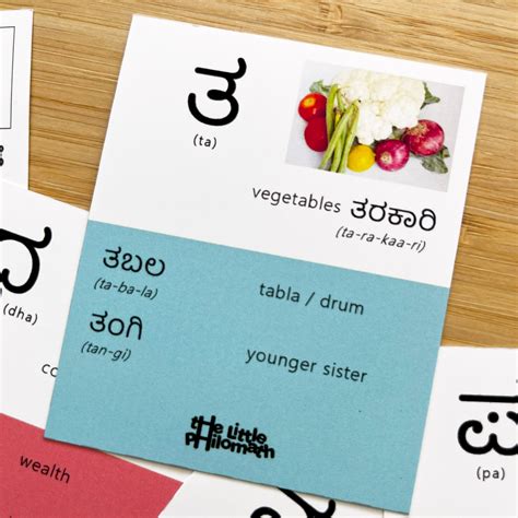 Kannada Bi-lingual Flashcards Printable, Varnamale, Vowels, Consonants ...