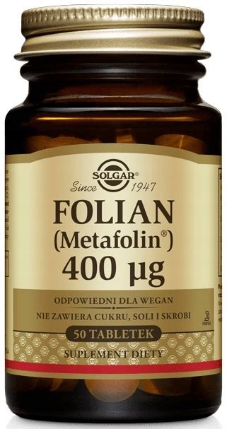 SOLGAR FOLIAN METAFOLIN KWAS FOLIOWY 400mcg 50t 9939658944 Allegro Pl