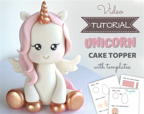 Unicorn Cake Topper Video Tutorial With Templates