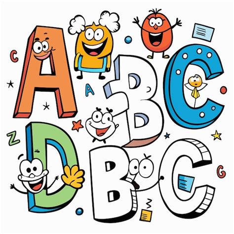 Letras Coloridas Do Alfabeto De Desenho Animado A B C D E G