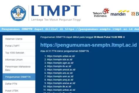 Cek Hasil Snmptn 2022 Di Ltmpt Dan 31 Link Ptn Di Sini Bernasid