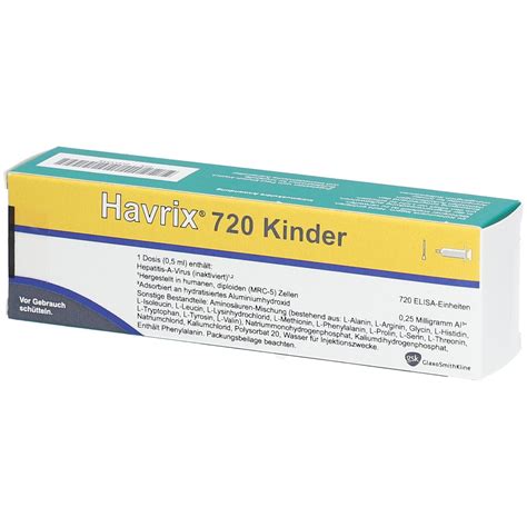 Havrix Kinder Inj Susp I E Fertigspritze Ml Mit Dem E Rezept