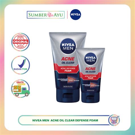 Jual Nivea Men Acne Oil Clear Acne Defense Foam Shopee Indonesia