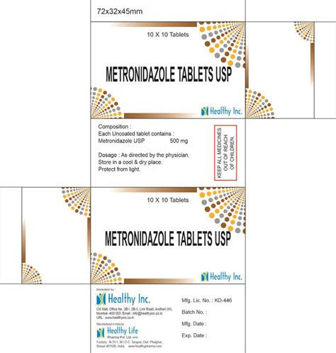 Buy Online Metronidazole Tablets Manufacturersupplier And Exporter