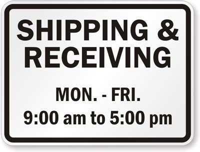 Shipping and Receiving Signs - MySafetySign.com