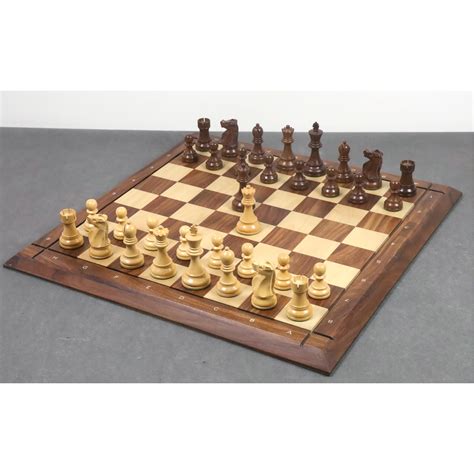 1972 Championship Fischer Spassky Chess Set Chess Pieces Only Double Weighted Golden Rosewood