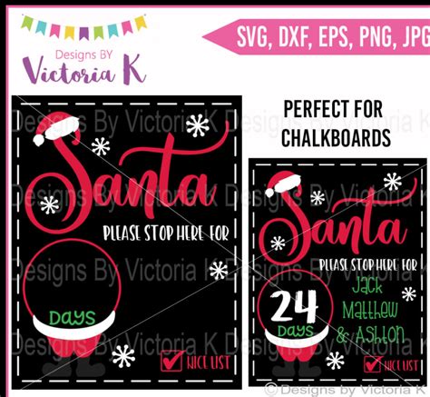 Countdown To Christmas Chalkbpard SVG Whimsy Willow Creations