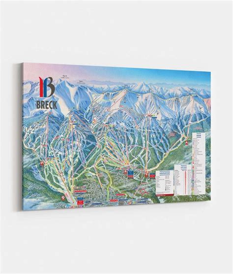 Breckenridge Ski Resort Trail Map | Canvas Poster | Ski breckenridge ...