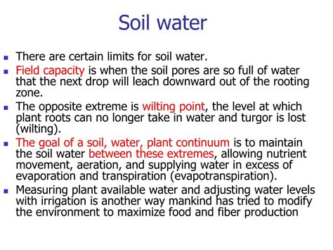 PPT Why Study Soil Plant Water Relations PowerPoint Presentation