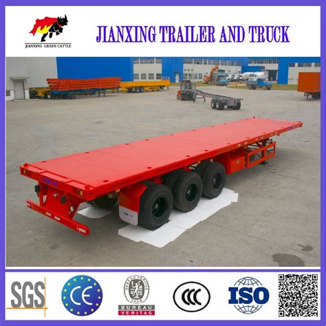 Tri Axle Ft T Flatbed Container Chassis Semi Trailer Truck Trailer