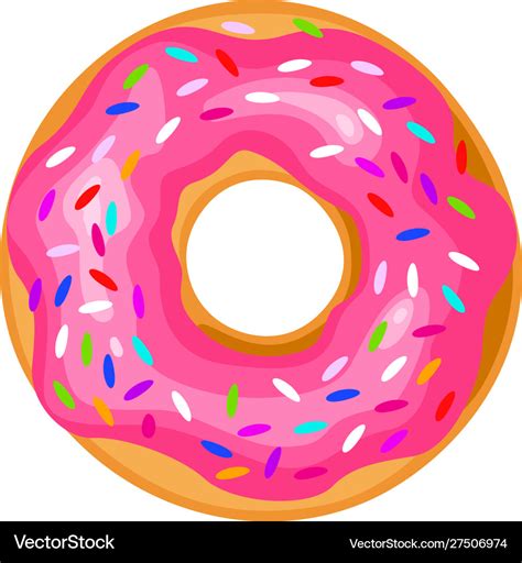 Donut Icon Round Sweet Colorful Pastry Doughnut Vector Image