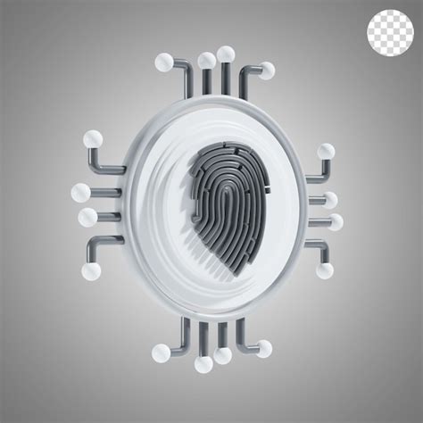 Premium PSD Fingerprint Technology 3d Icon