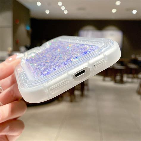 For iPhone 12 Luminous Sequins Glitter Epoxy Phone Case (Yellow