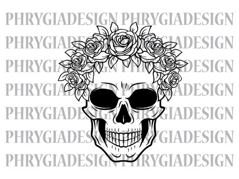 Floral Skull Svg Skull Svg Flower Skull Svg Skull Png Etsy