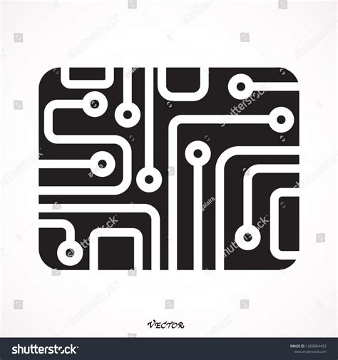 Microchip Line Icon Cpu Central Processing Stock Vector Royalty Free