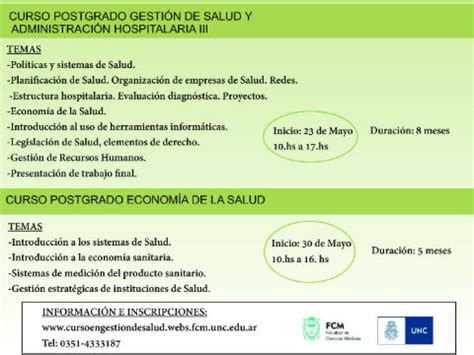 Curso de posgrado de Gestión de salud y administración hospitalaria