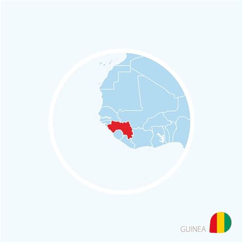 Icono De Mapa De Guinea Mapa Azul De Frica Con Guinea Resaltada En