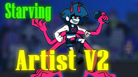 Fnf Vs Vs Starving Artist V2 Retaken Sanity Full Week Cutscenes And Endings Fnf Mod Youtube