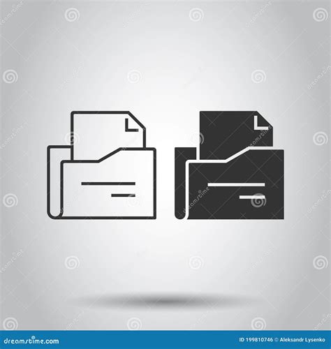 File Folder Icon In Flat Style Documents Archive Vector Illustration