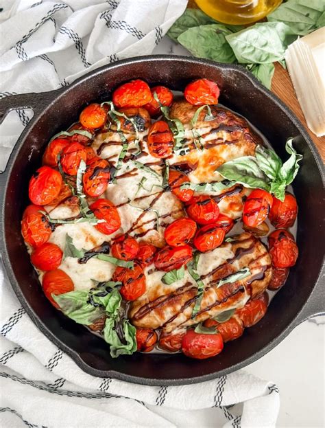 One Pan Caprese Chicken Pound Dropper