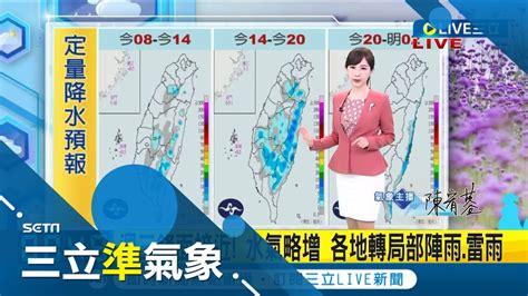 明起各地轉雨 今高壓影響晴朗暖熱 中南部飆35度up 週三鋒面接近且大氣不穩定水氣增 需留意較大雨勢雷雨 週五鋒面遠離｜氣象主播 陳宥蓉