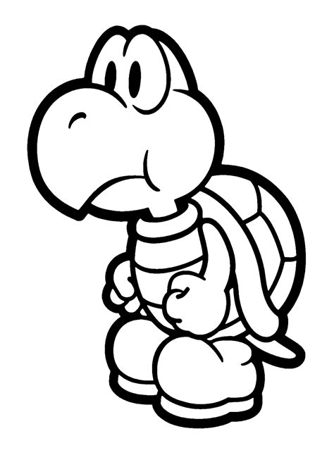 Mario Bros Koopa Troopa Coloring Page - Free Printable Coloring Pages