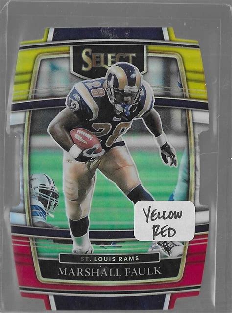 Marshall Faulk Panini Select Yellow Red Prizm Rams Nfl Ebay