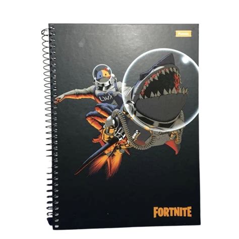 Caderno Universitario Capa Dura Folhas Materia Fortnite Colortec