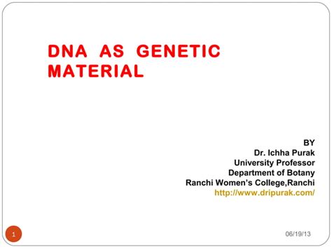 Dna As Genetic Material Ppt