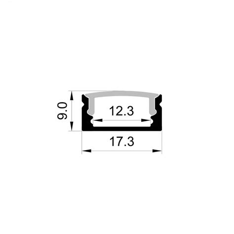 Al Profil Nadgradni Za LED Traku ALP 1707B Crni 2m Frost Pokrov X